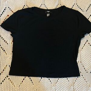 Express Ribbed Fitted Crop Tee Sz L NWOT